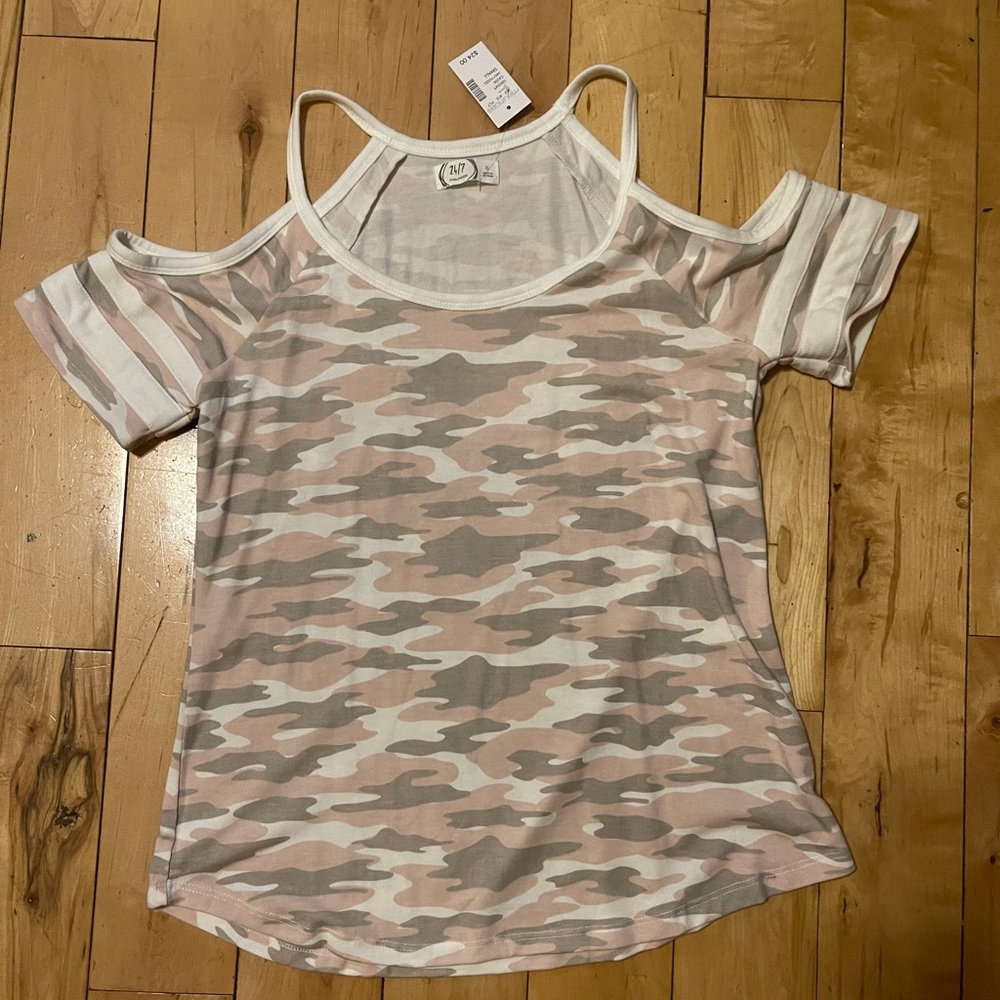Pink Camo Cold Shoulder